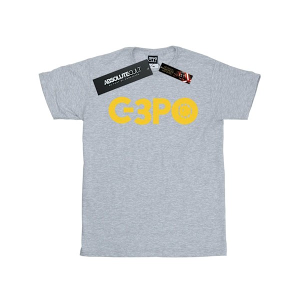 Star Wars Boys The Rise Of Skywalker C-3PO Text Logo T-Shirt 7- Sports Grey 7-8 Years