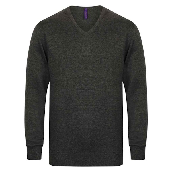 Henbury Herr Bomull Akryl V-ringad Sweatshirt XXS Gråmelerad Grey Marl XXS