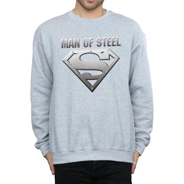DC Comics Herr Superman Man Of Steel Shield Sweatshirt XXL Spor Sports Grey XXL