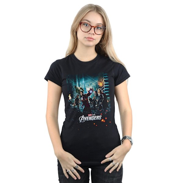 Marvel Studios Dam/Damer The Avengers Poster Bomull T-shirt Black L