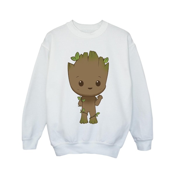 Marvel Girls I Am Groot Chibi Wave Pose Sweatshirt 12-13 år White 12-13 Years