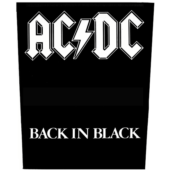 AC/DC Back In Black Patch One Size Svart/Vit Black/White One Size