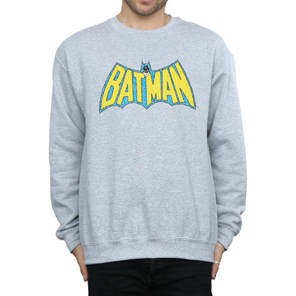 DC Comics Herr Batman Crackle Logo Sweatshirt M Sports Grey Sports Grey M