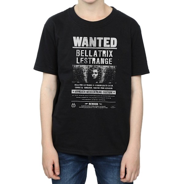 Harry Potter Boys Bellatrix Lestrange Wanted Poster Bomull T-Sh Black 7-8 Years