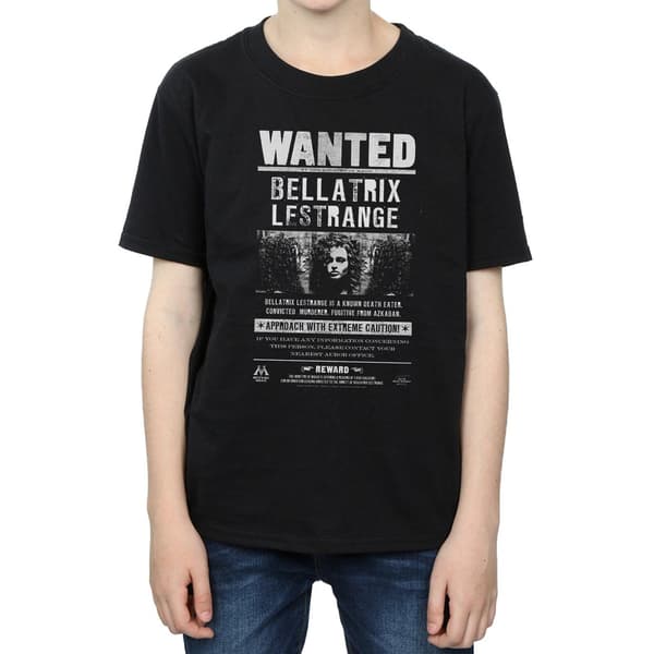 Harry Potter Pojkar Bellatrix Lestrange Efterlyst Affisch Bomulls T-shirt Black 7-8 Years