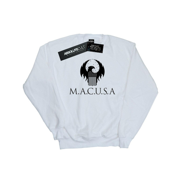 Fantastiska vidunder Girls MACUSA Logo Sweatshirt 9-11 år Vit White 9-11 Years