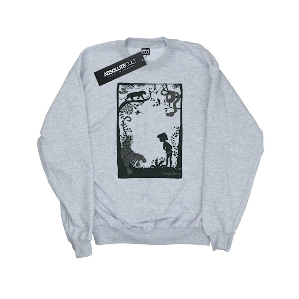 Disney Dam/Kvinnor Djungelboken Silhouette Poster Sweatshirt Heather Grey XL