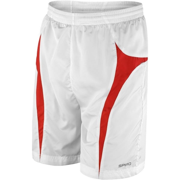 Spiro Unisex Adult Team Micro-Lite Mesh Lining Shorts XXS Vit White/Red XXS