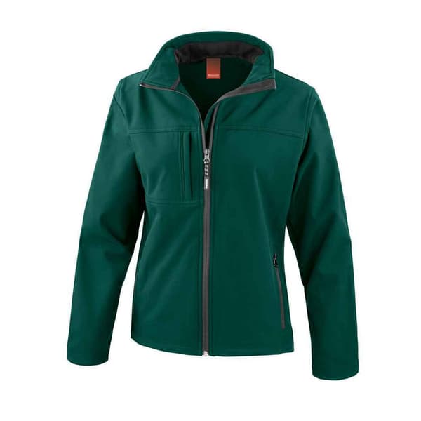 Result Dam/Kvinnor Klassisk Softshell Soft Shell Jacka 12 UK Bottle Green 12 UK