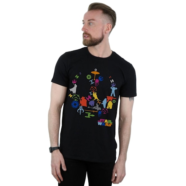 Star Wars Silhouette Collage T-shirt för män, M, svart Black M