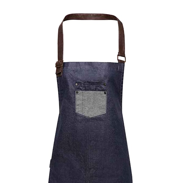 Premier Division Haklappsförkläde En Storlek Indigo Denim Indigo Denim One Size
