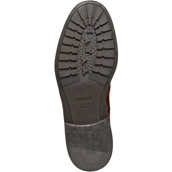 Geox Herr Tiberio Patentläder Ankle Lace Up Boots 8 UK Cognac Cognac 8 UK