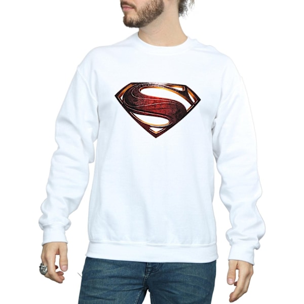 DC Comics Justice League Movie Superman Emblem Sweatshirt för män White L