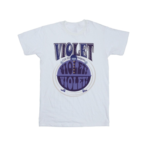Willy Wonka Boys Violet Turning Violet T-shirt 9-11 år Vit White 9-11 Years
