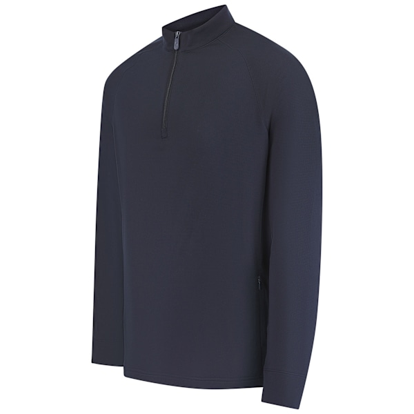 Henbury Herr Zip Neck Top L Marinblå Navy L