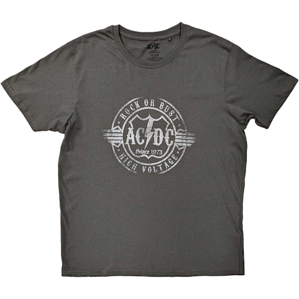 AC/DC Unisex Vuxen Rock Or Bust Bomull T-shirt XL Charcoal Grey Charcoal Grey XL