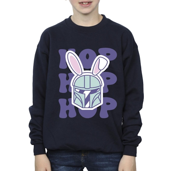 Star Wars Boys The Mandalorian Hop Into Easter Sweatshirt 5-6 år Navy Blue 5-6 Years