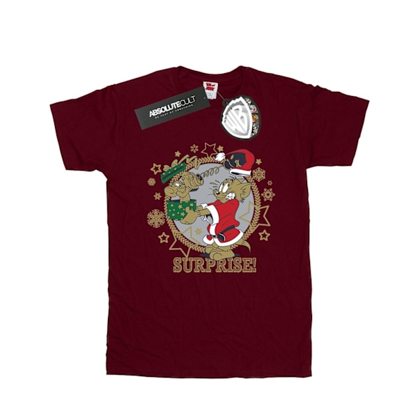 Tom And Jerry Dam/Damer Jul Överraskning Bomull Pojkvän Burgundy XL