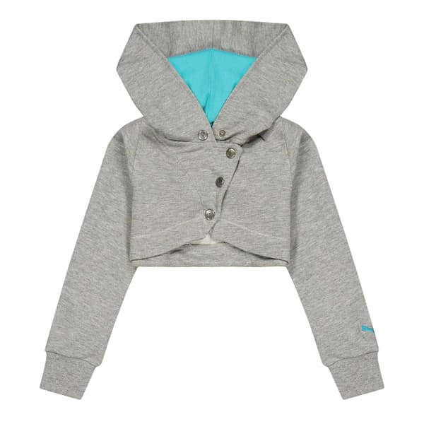 Puma Croppad Sweatshirtjacka för flickor 5-6 år Grå Grey 5-6 Years