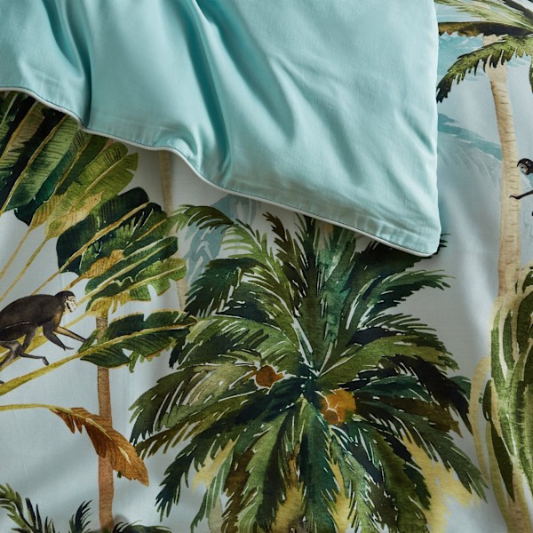 Paoletti Forsteriana Palm Tree Påslakan Set Enkelsäng Multifärgad Multicoloured Single