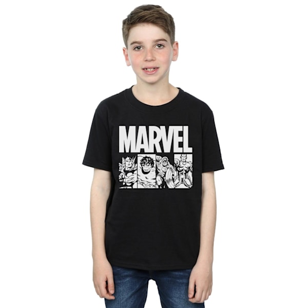 Marvel Boys Action Tile Bomull T-shirt 5-6 år Svart Black 5-6 Years