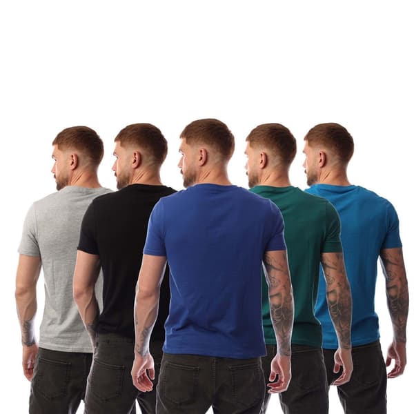 Nicce Herr Mexbo Enfärgad Crew Neck Slim T-shirt (5-pack) S Mul Multicoloured S