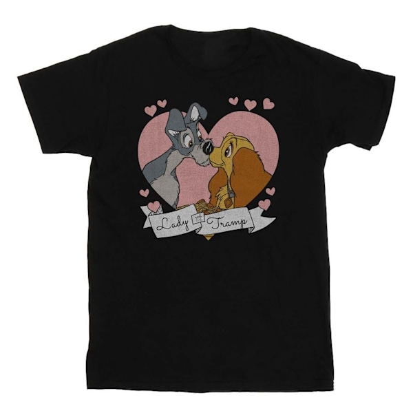 Disney Girls Lady And The Tramp Love Bomull T-shirt 5-6 År B Black 5-6 Years