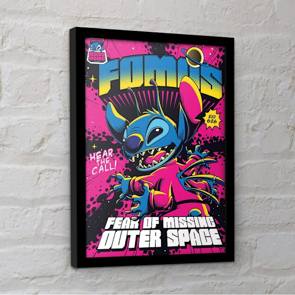 Lilo & Stitch Comic 1 Stitch Inramad Poster 40cm x 30cm Flerfärgad Multicoloured 40cm x 30cm