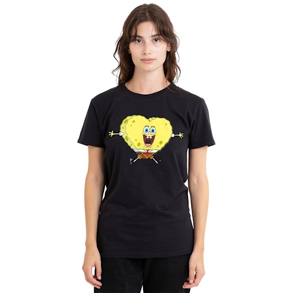 SvampBob Fyrkant Unisex Vuxen Hjärtformad Svamp Valentin Black XL