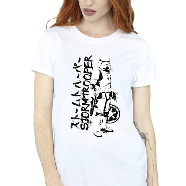 Star Wars Dam/Damer Japanska Stormtrooper Bomull Boyfriend White XXL