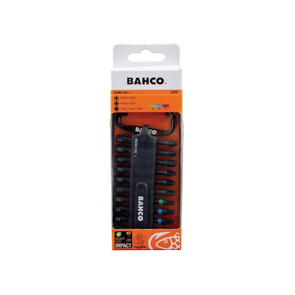 Bahco 66im/10c-1 Kraftigt Torsionsbitsset, 10 Delar En Storlek Multi Colour One Size