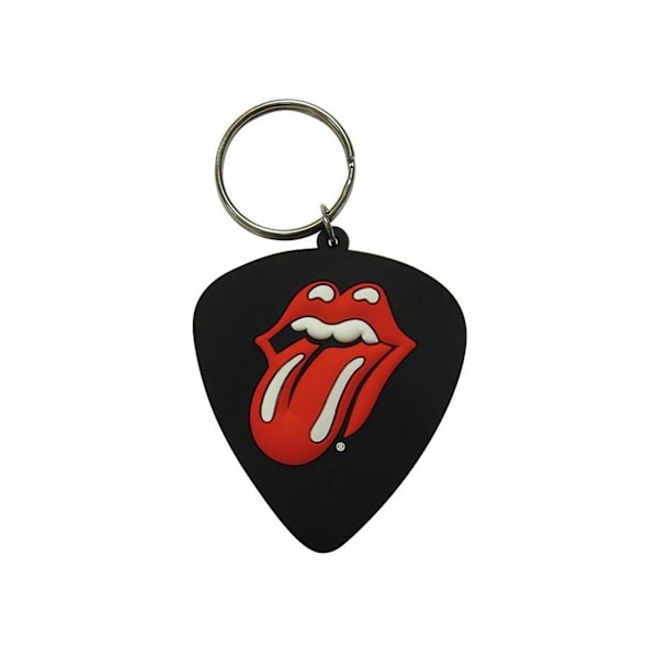 The Rolling Stones Plectrum Gummiring Nyckelring One Size Svart/Röd Black/Red One Size