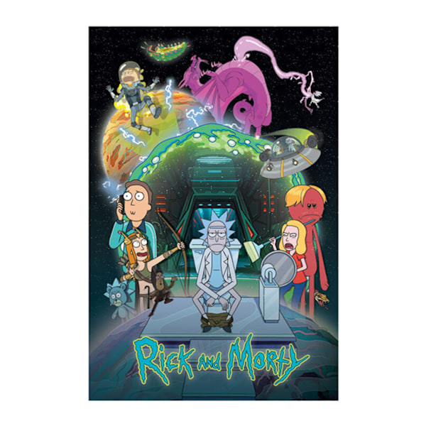 Rick And Morty Toalettäventyr Poster 61cm x 91.5cm Flerfärgad Multicoloured 61cm x 91.5cm