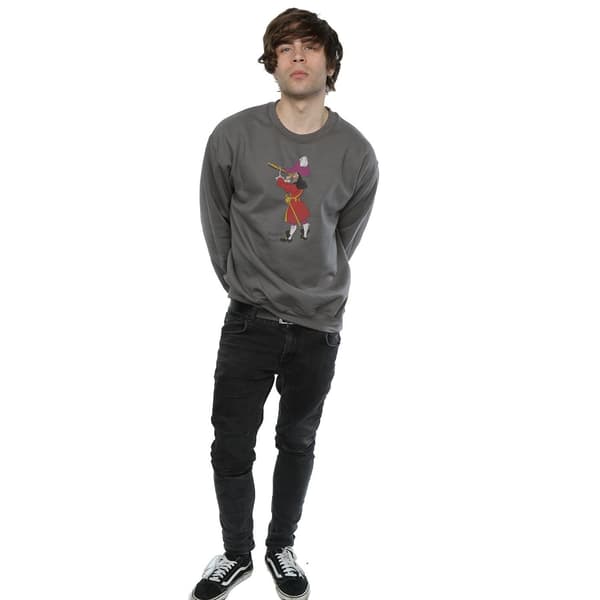 Peter Pan Herr Klassisk Kapten Krok Heather Sweatshirt S Kol Charcoal S