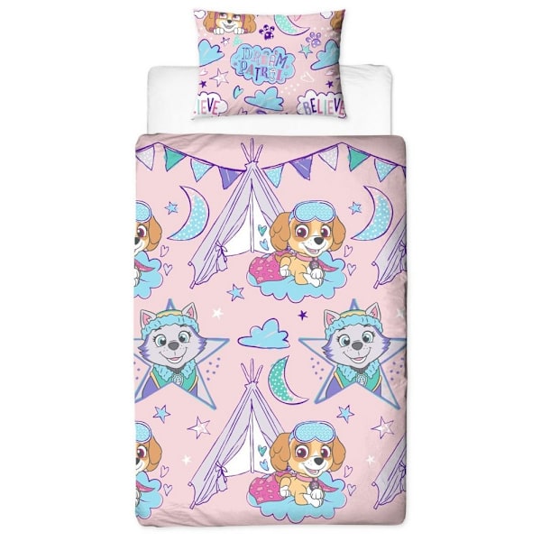 Paw Patrol Sleepover Påslakan Set Enkelsäng Rosa Pink Single