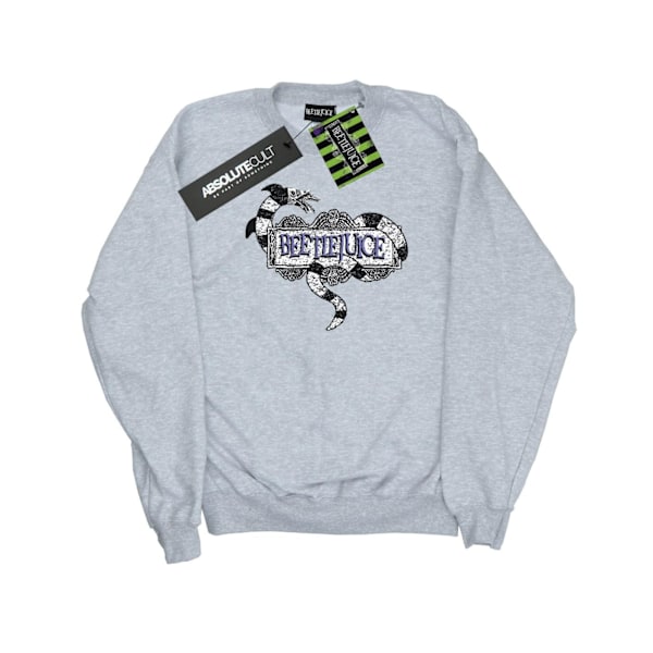 Beetlejuice Dam/Kvinnor Sandworm Logo Sweatshirt XL Heather G Heather Grey XL
