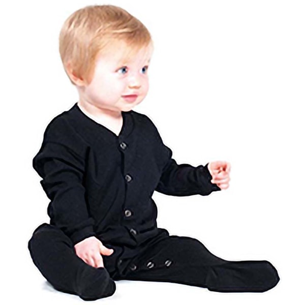 Larkwood Baby Unisex Enfärgad Långärmad Pyjamas NB Svart Black NB