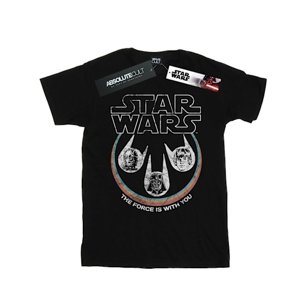 Star Wars Retro Heads Bomull T-shirt för flickor 12-13 år Svart Black 12-13 Years