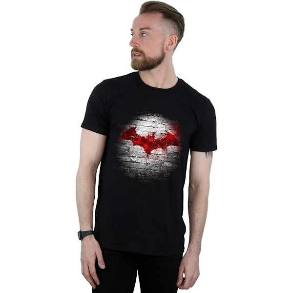 Batman Herr Vägg Bomull Logotyp T-shirt 3XL Svart Black 3XL