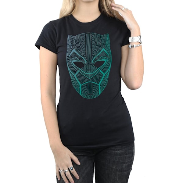 Marvel Dam/Kvinnor Black Panther Tribal Mask Bomull T-shirt L Black L