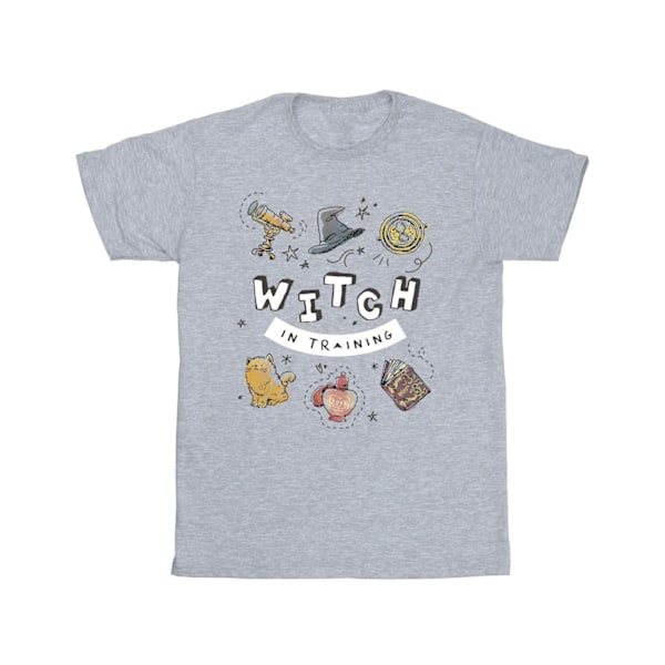 Harry Potter T-shirt för flickor, häxa under utbildning, bomull, 12–13 år Sports Grey 12-13 Years