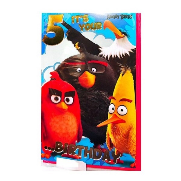 Angry Birds 5:e födelsedag hälsningskort En one size mångfärgad Multicoloured One Size