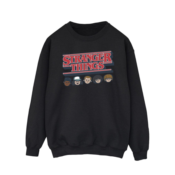 Netflix Herr Stranger Things Karikatur Logo Sweatshirt L Svart Black L