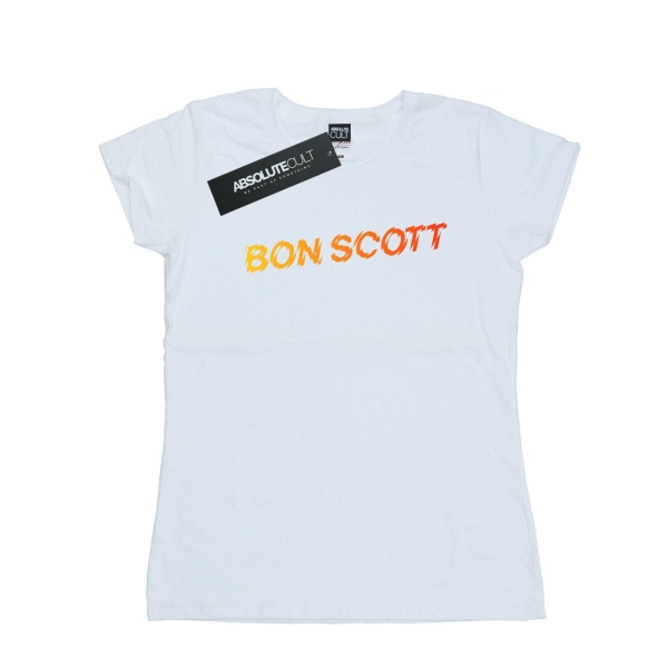 Bon Scott Dam/Kvinnor Shattered Logo Bomull T-Shirt M Vit White M