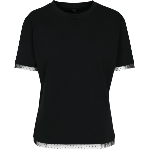 Bygg ditt varumärke T-shirt med spetsdekoration för kvinnor/damer 4XL svart Black 4XL