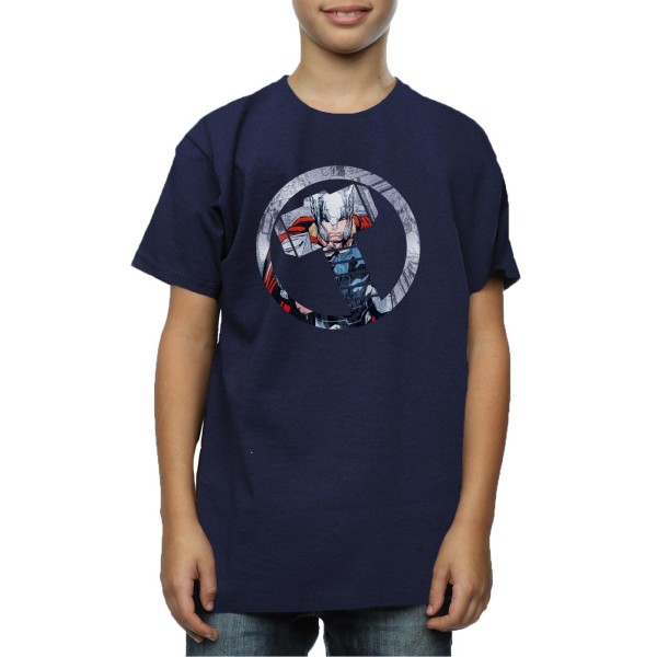 Marvel Boys Avengers Thor Montage Symbol T-shirt 12-13 år De Deep Navy 12-13 Years