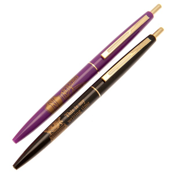 Wednesday Pen Set (Pack med 2) One Size Lila/Svart/Guld Purple/Black/Gold One Size