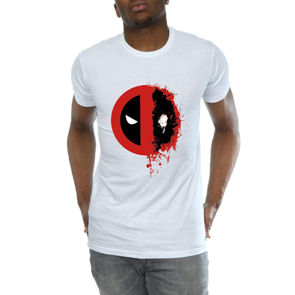 Marvel Deadpool Split Splat Logo T-shirt M Vit White M