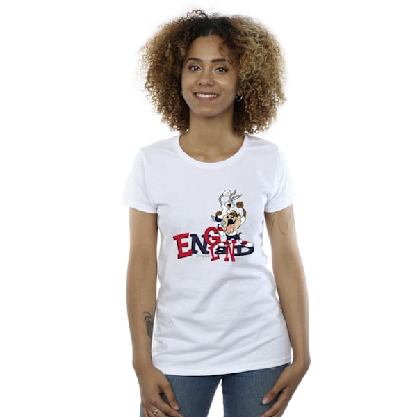 Looney Tunes Dam/Dam Bugs & Taz England Bomull T-shirt L White L