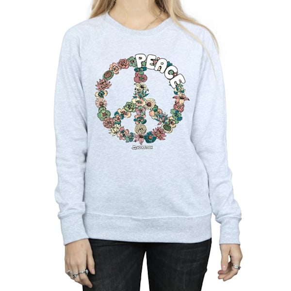 Woodstock Womens/Ladies Floral Peace Sweatshirt XL Heather Grey Heather Grey XL